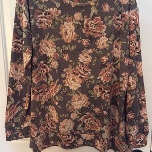 Sew In Love Womens Floral Long Sleeve Top